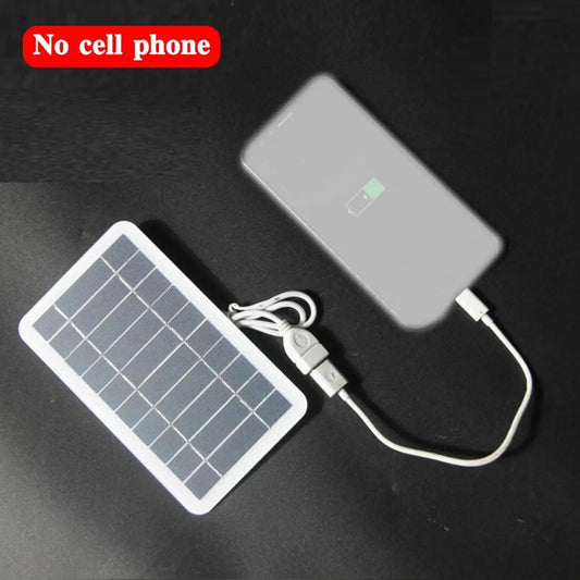 Portable Solar Panel 5V 2W Solar Plate with USB Safe Charge Stabilize Battery Charger for Power Bank Phone Outdoor Camping Home