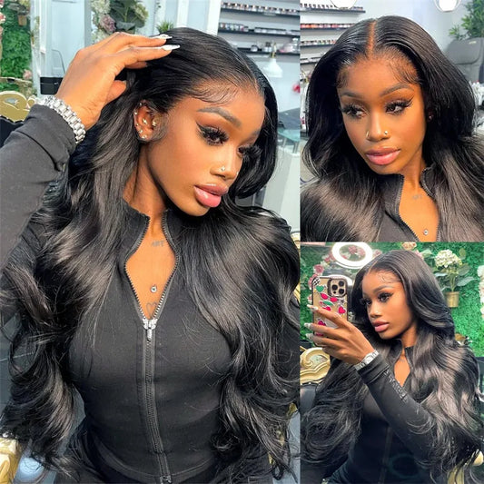 Body Wave pre plucked Lace Frontal Wig Human Hair Transparent Water Wave 13X4 Lace Front Wigs for Women