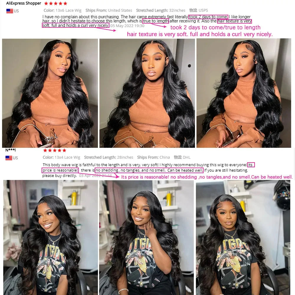 Body Wave pre plucked Lace Frontal Wig Human Hair Transparent Water Wave 13X4 Lace Front Wigs for Women