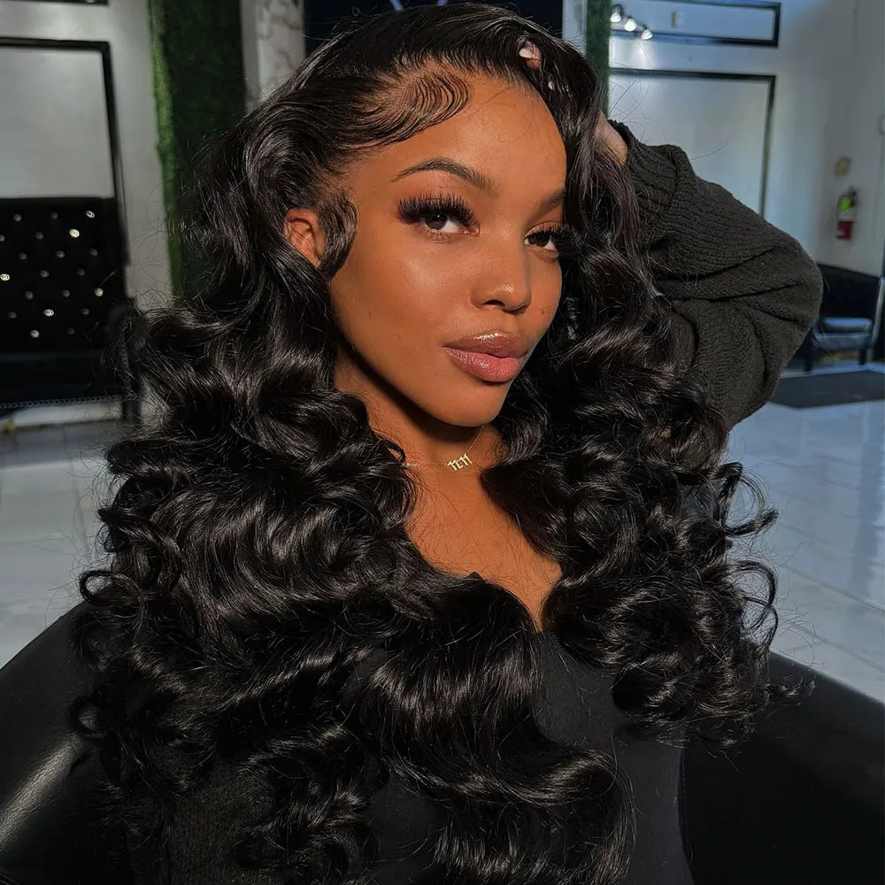 Body Wave pre plucked Lace Frontal Wig Human Hair Transparent Water Wave 13X4 Lace Front Wigs for Women