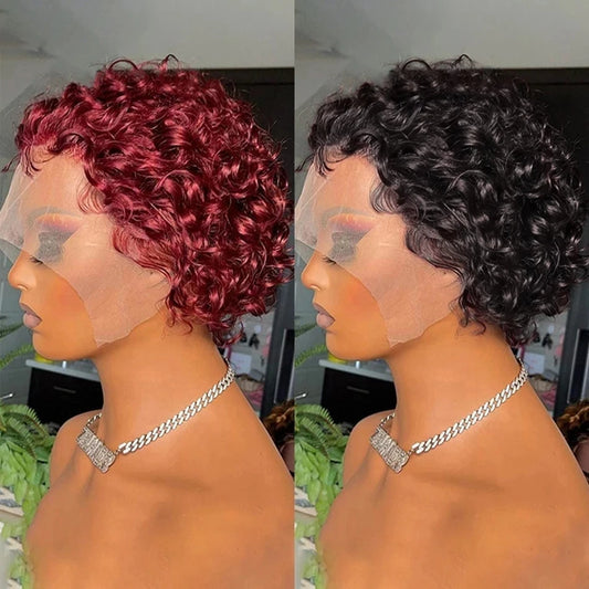 Pixie Cut Wig Human Hair 13X1 Lace Frontal Wigs Human Hair Short Bob Human Hair Wigs for Black Women Lace Front Human Hair Wig