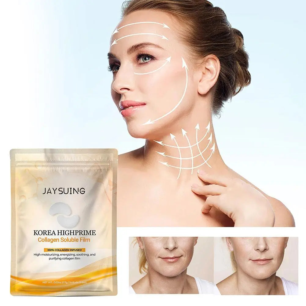 5Pair Korea Highprime Collagen Soluble Film Highprime Collagen Film Circles Moisturizing Remove Wrinkles Lift Anti-Aging Firming