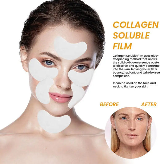 5Pair Korea Highprime Collagen Soluble Film Highprime Collagen Film Circles Moisturizing Remove Wrinkles Lift Anti-Aging Firming